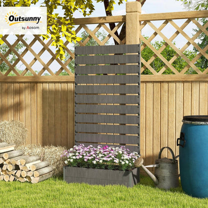 Outsunny Garden Planter Trellis Trellis for Climbing Plants Vine Flowers Freestanding Raised Bed for Garden Outdoor Patio Planter with Drainage Crevice Dark Grey - QUORE