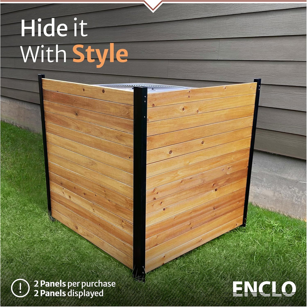 Enclo Privacy Screens EC18008 Richmond Houten Outdoor Privacy Hek Screen No-Dig Kit 38" B x 42" H, Ceder (2 panelen)