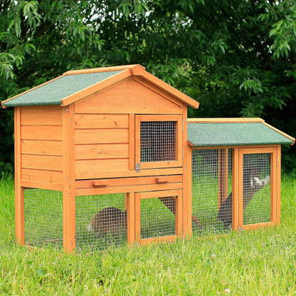 Konijnenhok Dierenhok voor kleine dieren Konijnenvilla 147x52x85 cm