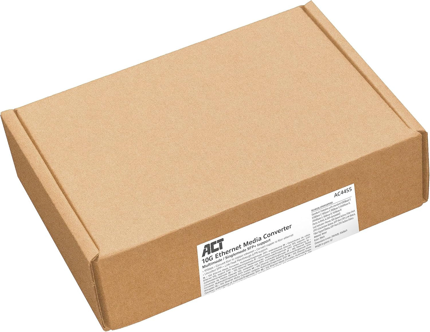 ACT 10G Ethernet Media Converter Glasvezel, voldoet aan de standaard 802.3ab, Multi Mode, Single Mode SFP+ - AC4455