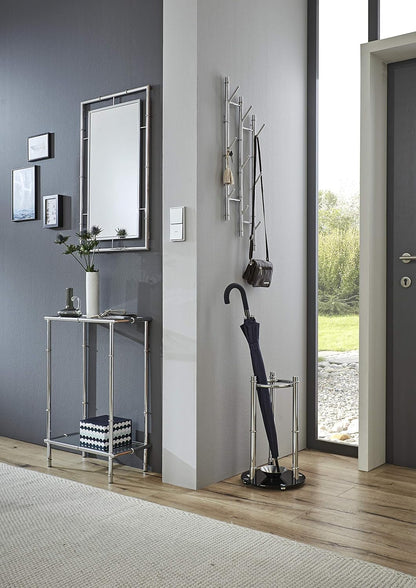 HAKU Console chroom, Metaal, veiligheidsglas - Maat: B 50 cm x H 75 cm x D 25 cm, Stijl: Modern