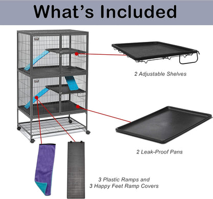 Midwest Huizen voor Huisdieren Ferret Nation Cage, Single Story, Platinum Gray