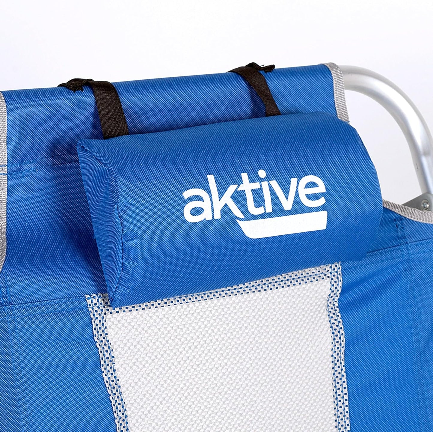 AKTIVE Verpakking met 2 klapstoelen, 5 posities, blauw, 49 x 56 x 78 cm, inclusief gewatteerde kussens, zijzak, handgrepen, max. 110 kg, kantelbeveiliging, meerdere posities, verstelbare rugleuning