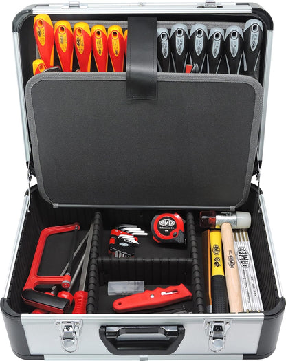 FAMEX 419-43 Professionele aluminium gereedschapskoffer, 191-/275-delig, met omvangrijke gereedschapsset en steeksleutelset 4-32 mm