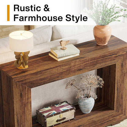 Tribesigns Farm Console, 119 cm, Console Table with Storage Space, Industrial Accent Table for Hallway, Living Room, Entrance