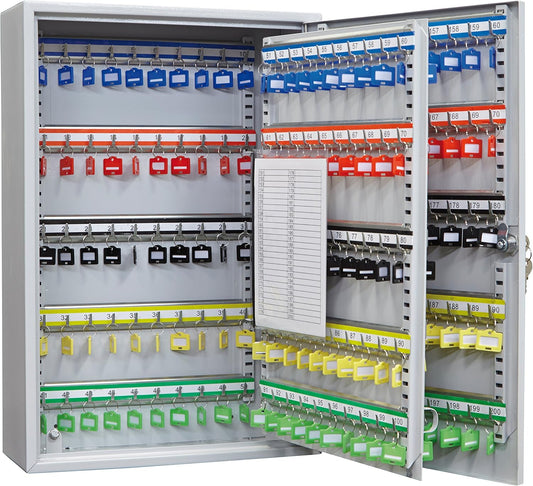 Arregui In hoogte verstelbare haken, 200, stalen kast met sleutelhangers, 55 x 38 x 14 cm, lichtgrijs