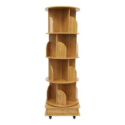 Four-story movable bookshelf-log color