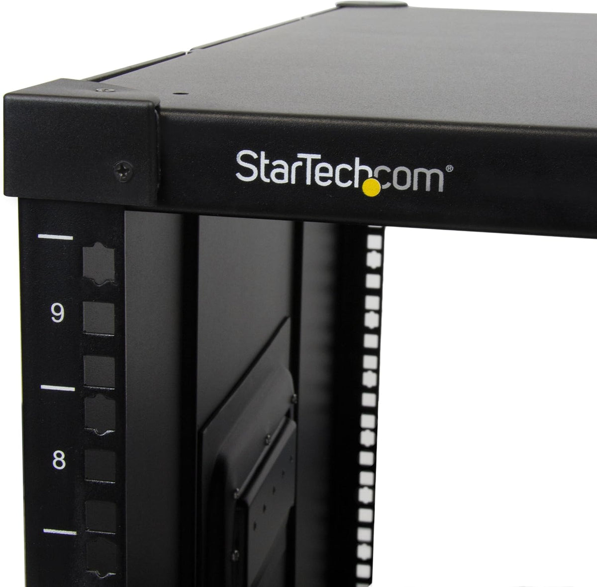 StarTech.com 4-Post 9U Mobiel Open Frame Server Rack, 19" Patchkast met Wielen en 4 Stijlen voor Thuis / Kantoor / Beperkte Ruimtes, Kleine Serverkast voor Computer / AV / Netwerk Apparatuur (RK960CP)