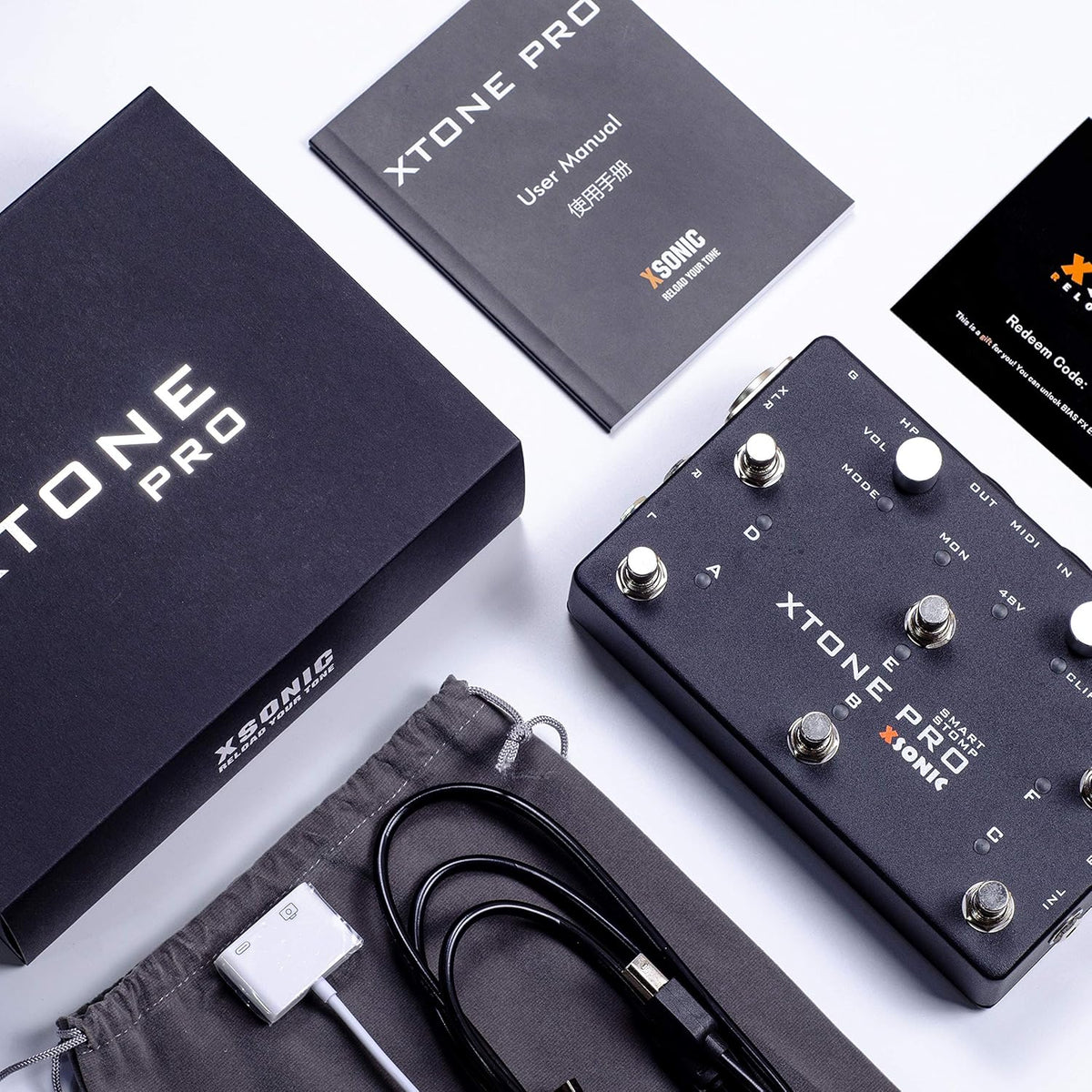 XSONIC Xtone Pro professionele mobiele audio-interface met ultralage latentie, 192KHz & 114dB, 2 ingangen, 3 uitgangen, EXP-ingang, iOS, Windows, Mac, audio-interface voor live optreden, thuisstudio