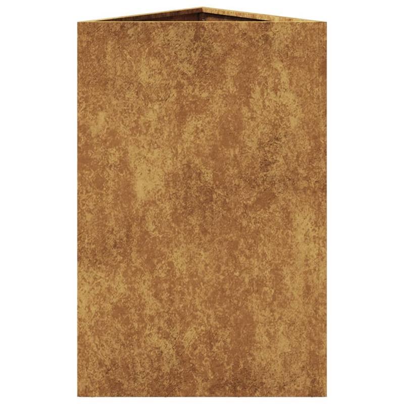 Plantenbak – Bloembak – Bloempot – Tuinbak – Tuinpot – Set van 2 – Driehoekig Design – Cortenstaal Weerbestendig 50x43x75 cm
