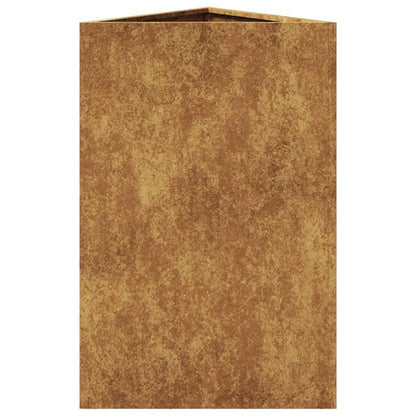 Plantenbak – Bloembak – Bloempot – Tuinbak – Tuinpot – Set van 2 – Driehoekig Design – Cortenstaal Weerbestendig 50x43x75 cm