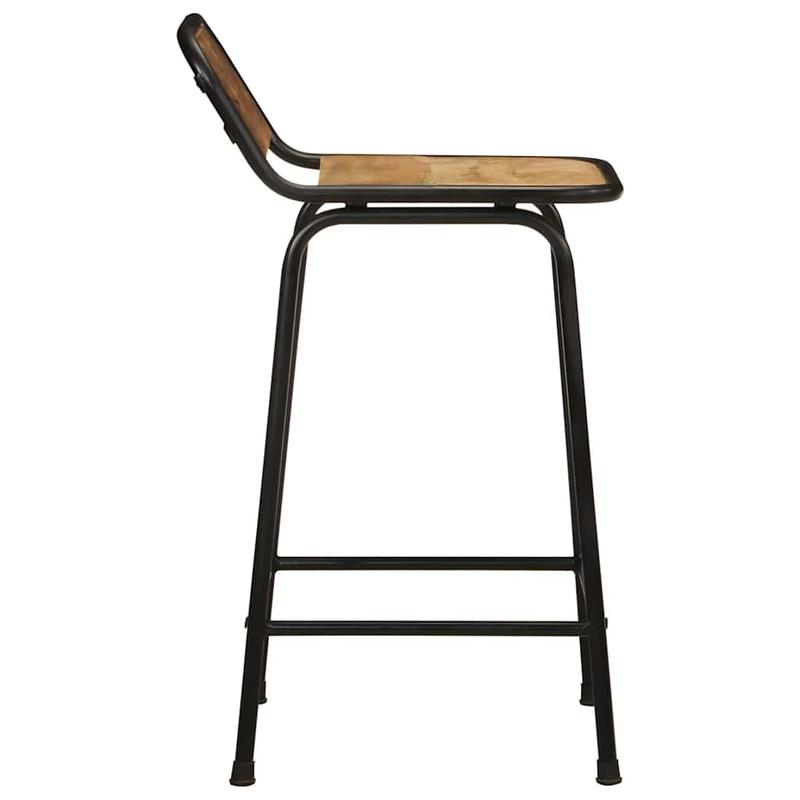 Bar stool 2pcs 46x35.5x80cm rough mango solid wood, Pub Style Stools, Dining Room Furniture, Modern Farmhouse, Contemporary Seating, Backrest Stool, Apartment Living