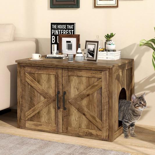 Kattenbak Cabine – Kattenbak Ombouw – Verstopte Kattenbak – Kattenbak Kast – Kattenhuisje – Houten Eikenhoutlook – Ventilatie Voor Frisheid – Praktisch Werkblad