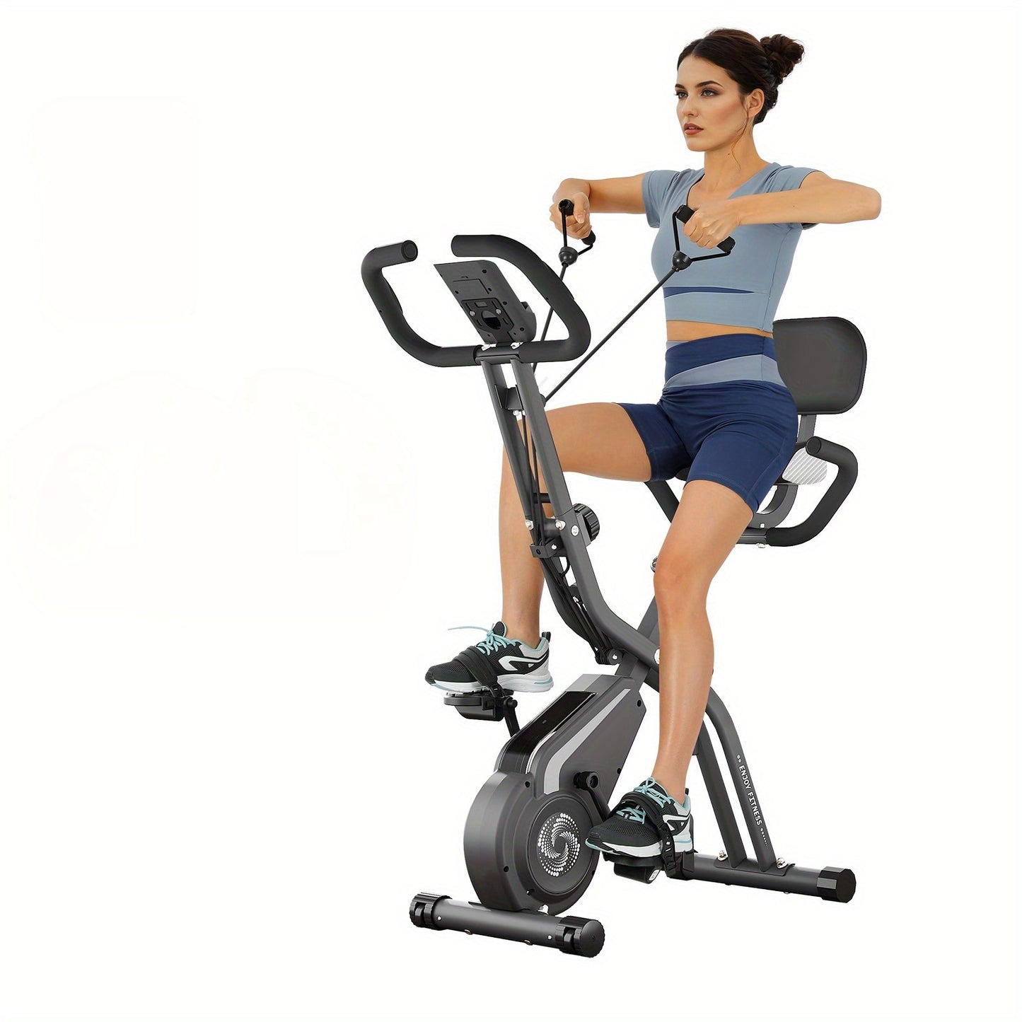 Hometrainer – Fitnessfiets – Indoorfiets – Spinningfiets – Fietstrainer – Inklapbaar – Magnetische Weerstand – Riemaandrijving – Comfortabel Met Rugsteun – Compact Opbergbaar