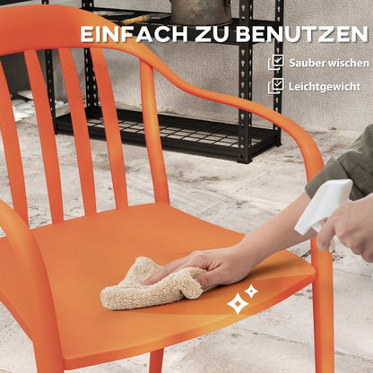 Tuinstoelen – Buitensstoelen – Stapelbare Stoelen – Balkonstoelen – Tuinmeubilair – Weerbestendig Kunststof – Comfortabele Armleuningen