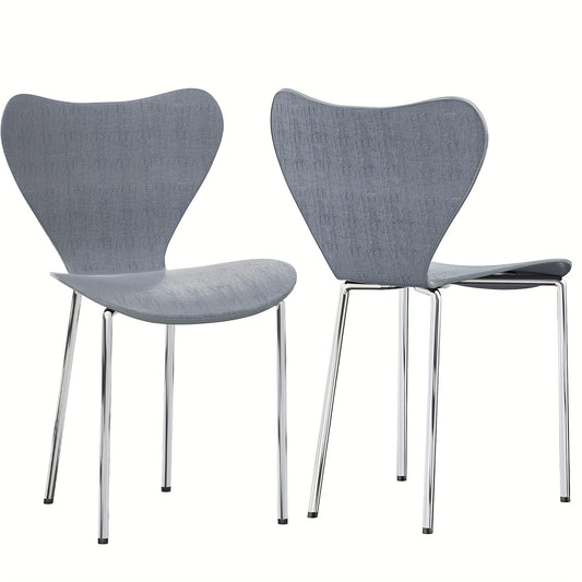 2-Pcs Plastic Eetkamerstoelen – Stapelbare Stoelen – Scandinavische Design Stoelen – Shellvormige Zitting – Lichtgewicht Keukenstoelen – Ruimtebesparend – Gemakkelijk Schoon Te Maken