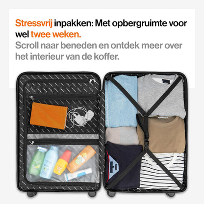 Polycarbonaat Koffer XL 77cm - 100 liter intern volume - zeer robuuste hardschalige koffer met zachte wielen & TSA-slot, reiskoffer, koffer & trolley, reiskoffer met wielen