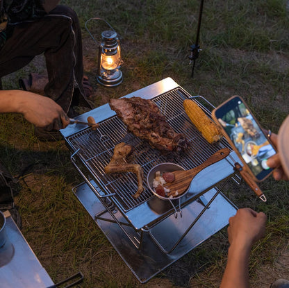 Campingmoon BBQ Grill Vuurkorf Opvouwbaar RVS - Extra Large MT-055