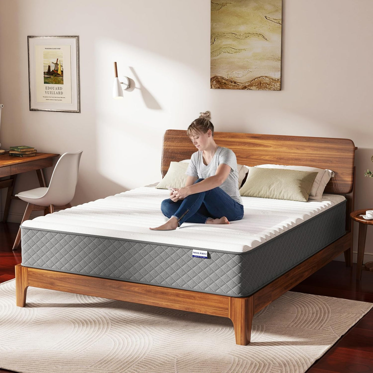 Matras 140x190cm met OEKO-TEX®-certificering, 25cm dikte, H3 & H4 Pocketveringmatra, 7-zone Ergonomisch Koudschuimmatras met Gemiddelde Hardheid voor Lichaamsondersteuning en Drukverlichting