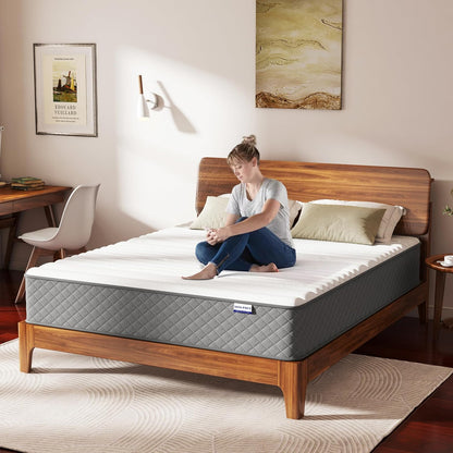Matras 140x190cm met OEKO-TEX®-certificering, 25cm dikte, H3 & H4 Pocketveringmatra, 7-zone Ergonomisch Koudschuimmatras met Gemiddelde Hardheid voor Lichaamsondersteuning en Drukverlichting
