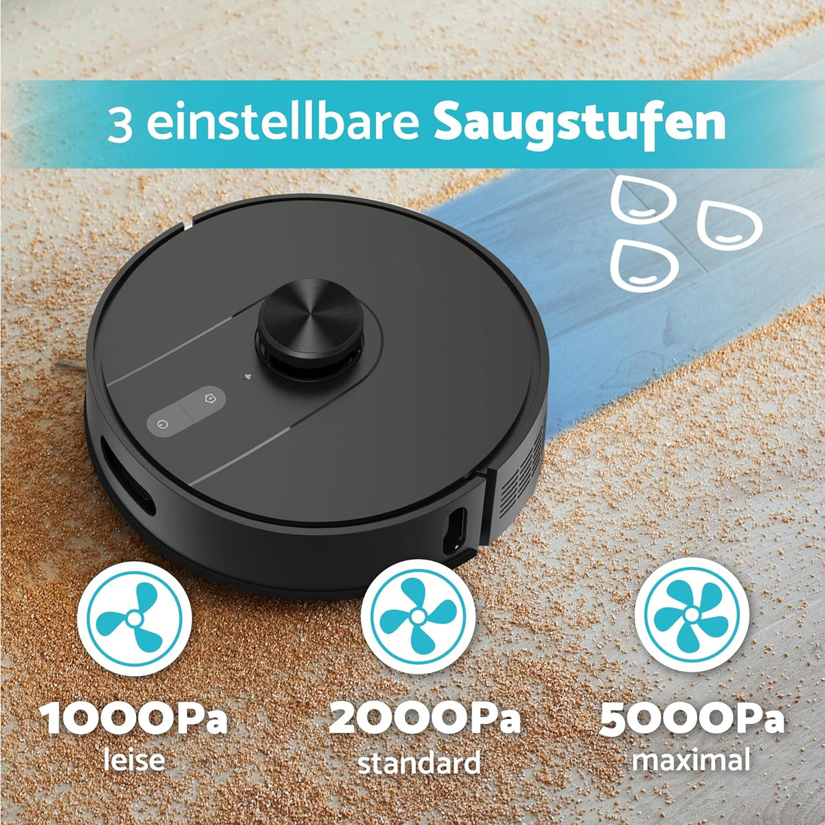Zuig- en dweilrobot – Robotstofzuiger – Automatische schoonmaker – Dweilrobot – Robotwisser – 5000 Pa Zuigkracht – LDS Navigatiesysteem