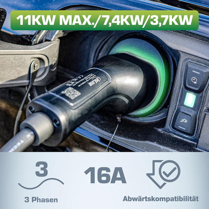 InLine? EV Spiral-Autoladekabel 11kW Typ2, 3-phasig, 5m (16275S)