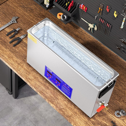 VEVOR Ultrasone reiniger, 10 l, ultrasoon reinigingsapparaat, 300 W, ultrasone reinigingsmachine met timer, verwarming, 40 kHz digitale reiniger met mand voor sieraden