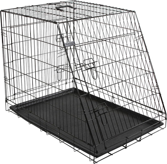 Kerbl Schuin hondenkooi voor honden, inklapbaar, 2 deuren, 92 x 63 x 74 cm, zwart