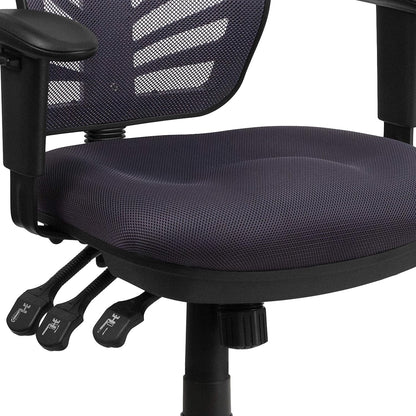 Directiebureaustoel – Bureaustoel – Kantoorstuhl – Gamingstoel – Werkstoel – Donkergrijs – Ergonomisch Met Ademend Gaas – Verstelbare Armleuningen En Rugleuning