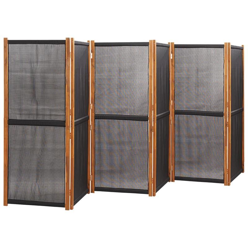 Kamerscheider – Ruimteverdeler – Scheidingswand – Kamerverdeler – 6 Panelen Zwart – 420x180 cm – Hout – Flexibel & Duurzaam