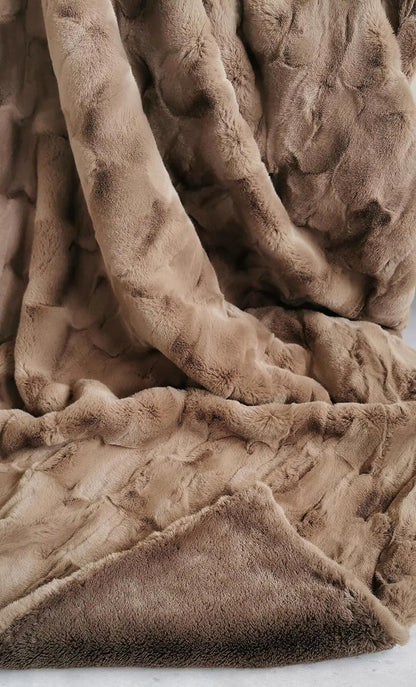 Faux Fur deken Imitatie, Luxe deken van imitatiebont, Luxe Decoratief Bont Throws, Shaggy Throw Zachte deken, imitatie nertsen deken, bank deken, zachte deken-Brown||180×150cm