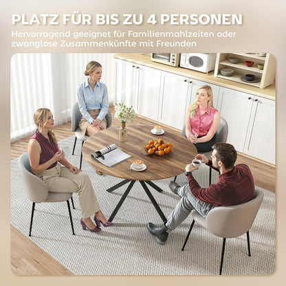Ronde Eettafel – Industriële Tafel – Keukentafel – Eetkamertafel – Bureautafel – Ø120 cm – Stalen X-Onderstel – Krasbestendig Melamine Blad