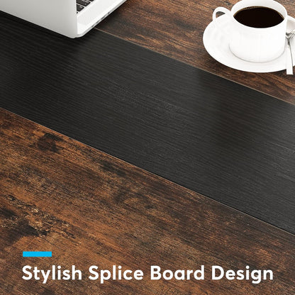 Tribesigns Modern Computer Table, Large Desk Table, Computer Table, Study, Desk, Workplace for Home Office, Rustic/Black (160 * 80cm)