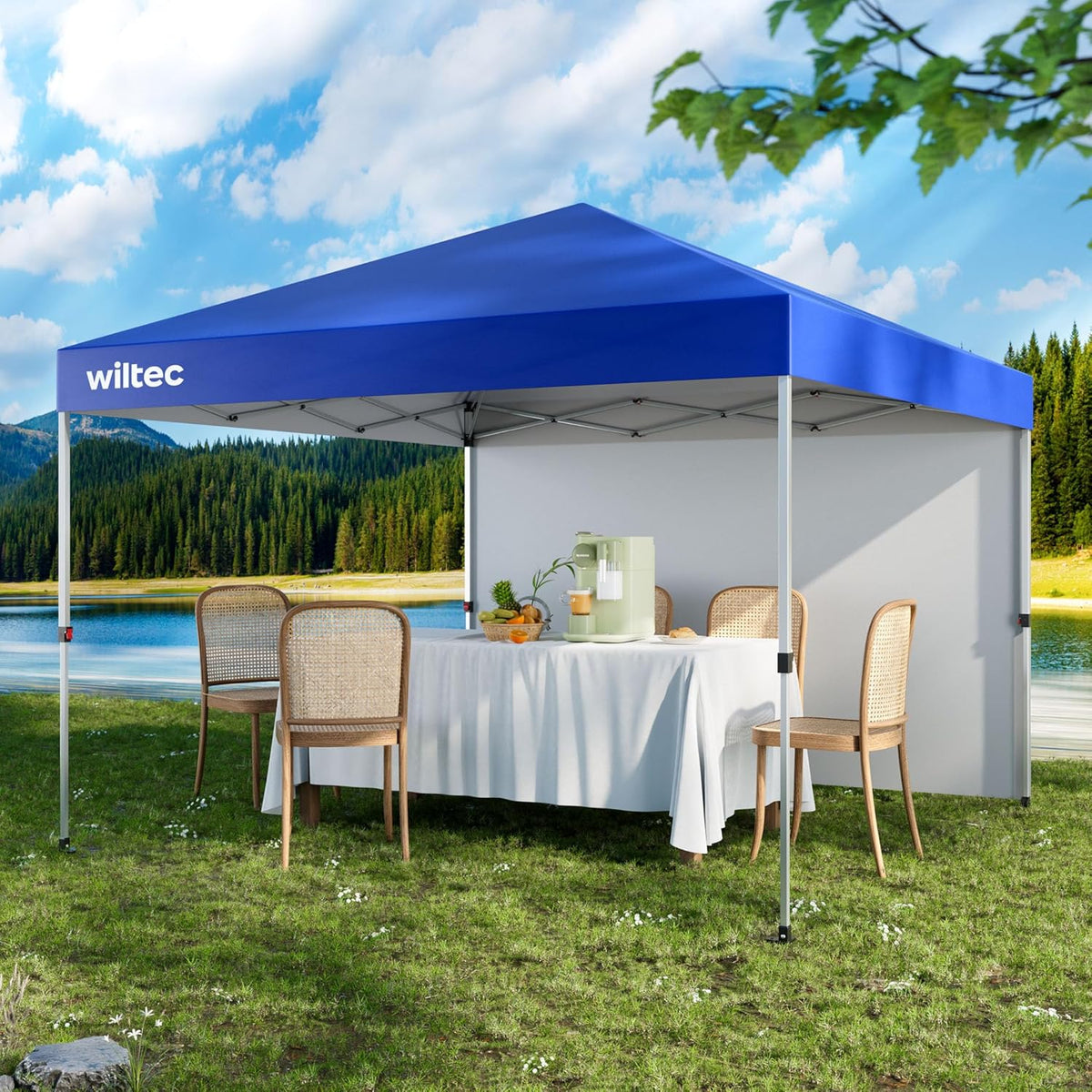 Wiltec opvouwbaar paviljoen met UV-bescherming tuinpaviljoen met sluitsysteem in blauw 3 x 3 m