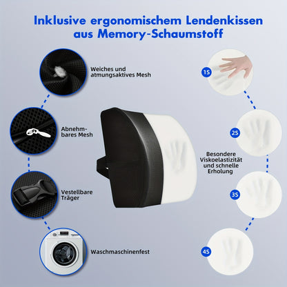 Ergonomische Bureaustoel – Kantoormeubilair – Werkstoel – Studiebureaustoel – Bureaustoel Met Voetsteun – 6D Verstelbare Armleuningen – 3D Hoofdsteun – 5D Rugleuning – Ademend Zitvlak – Verstelbare Hoogte – Max. Belastbaar 130 kg