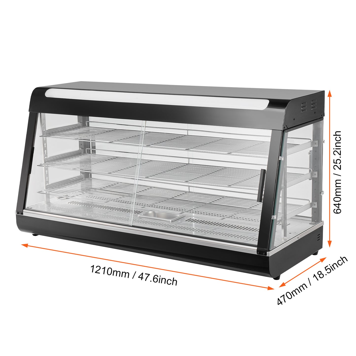 Voedselverwarmer – Warmhoudkast – Buffetwarmer – Warmhoudplaat – Chafing Dish – 3 Laags Indeling – Instelbare Temperatuur 30-85°C – LED-Verlichting & Stoomfunctie