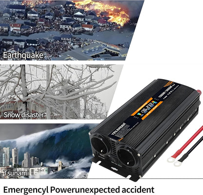 Yinleader converter 12v 220v 1500W /3000W Spanning Converter met USB LCD-scherm