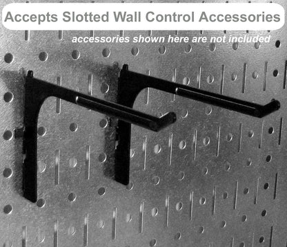 Wall Control Metalen Pegboard Utility Tool Opslag Kit met Zwart Pegboard en Zwarte Accessoires