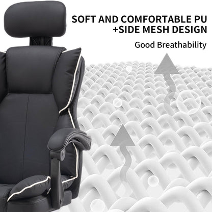 Executive Office Chair with Foot Rest High Back Office Chair Computer Gaming Chairs Black