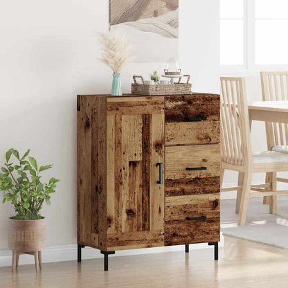 Modern Aged Wood Sideboard with Drawer - Engineered Wood Cabinet (69.5x34x90cm) | Particle Board, Frame | Freestanding Storage Furniture for, Dining Room, Entryway | Classic Contemporary Design for small to