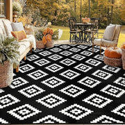 Buiten Vloerkleed - Buitenkleden - Buitentapijt - Opvouwbaar - UV-bestendig - Waterdicht - Buitenmatten - voor Buiten - Balkon - Strand - Picknick -Terras - Rechthoekig - 245 x 305 cm - Zwart