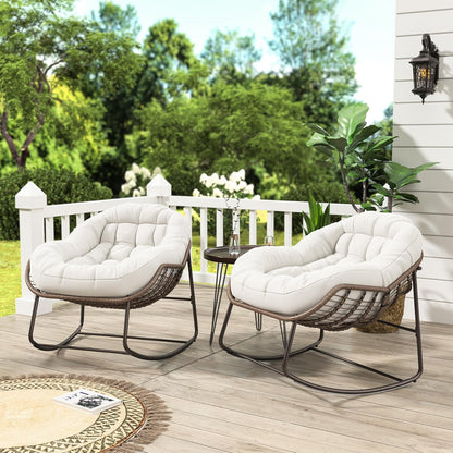 Schommelstoel Buiten – Tuinstoel Schommelstoel Balkonstoel Rattan Stoel – Comfortabel Ruim Zitvlak – Waterafstotende Beschermhoes