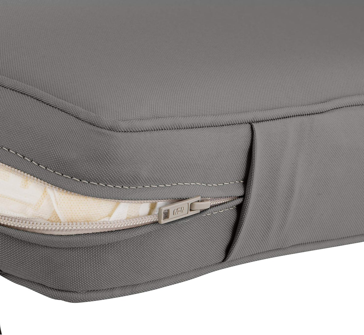 Classic Accessories Montlake Water-Resistant 25 x 25 x 5 Inch (seat)/25 x 22 x 4 Inch (back) Patio Cushion Set, Light Charcoal Grey, Chaise Lounge Cushions Outdoor