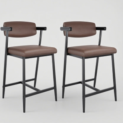 Barkrukken – Barstoelen – Keukenkrukken – Counterstoelen – Barkruk Set Zwart – Stevig Metalen Frame – Ergonomische Rugleuning en Voetsteun