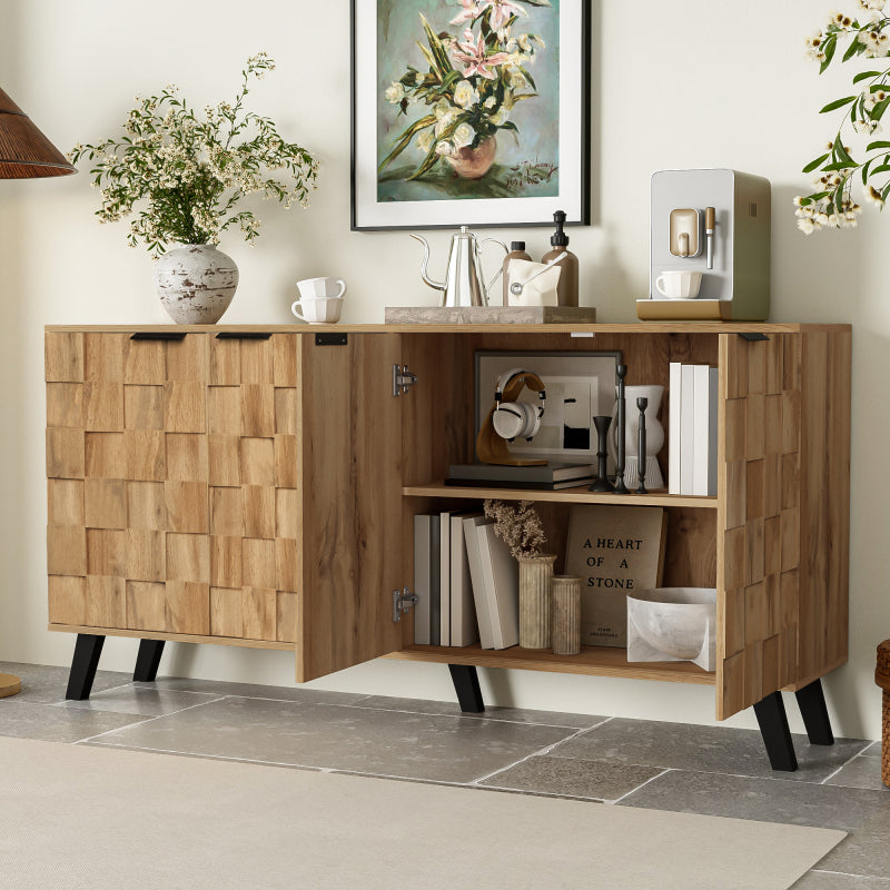 Modern Sideboard with 4 Doors, 160.5 X 35.5 X 78 Cm – Practical Design for Living Room, Bedroom, And Dining Room