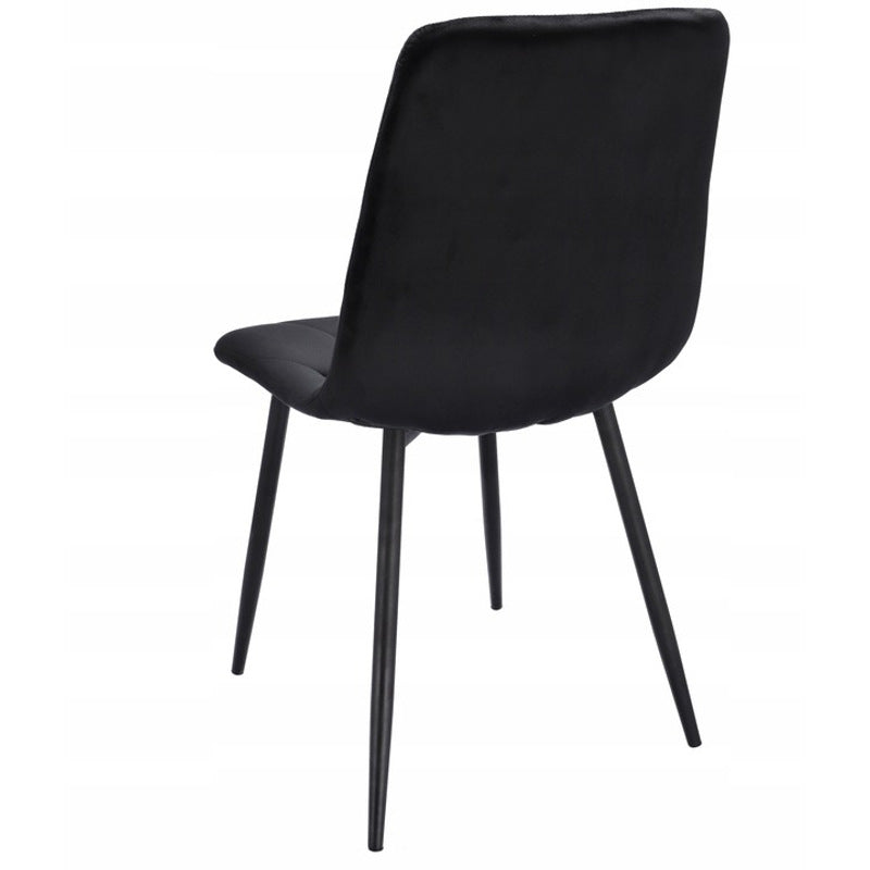 Fauteuil – Stoel – Zetel – Lounge Chair – Armstoel – Gestoffeerd Velours – Met Ruitstiksels – Zwarte Metalen Poten – Max 130 kg