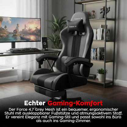 Gamingstoel – Bureaustoel – Computestoel – PC Stoel – Gamestoel – Ergonomisch Design – Verstelbare Voetsteun – Ademend Mesh – Geschikt tot 185 cm – Draaggewicht 140 kg
