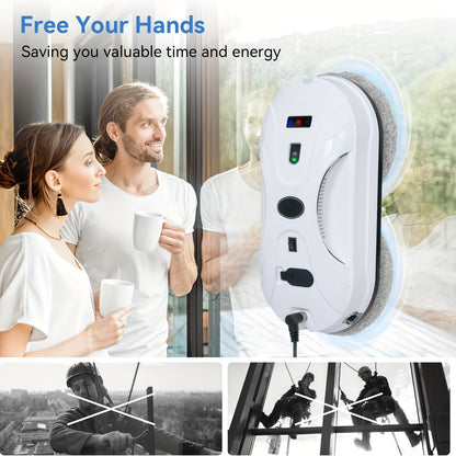Slimme Raamreiniger – Ramenrobot – Glasreiniger – Raamwisser – Automatische Raamreiniger – 3000Pa Zuigkracht – Dual Spray Systeem – AI Routeplanning – Afstandsbediening – Veiligheidskoord – Wit