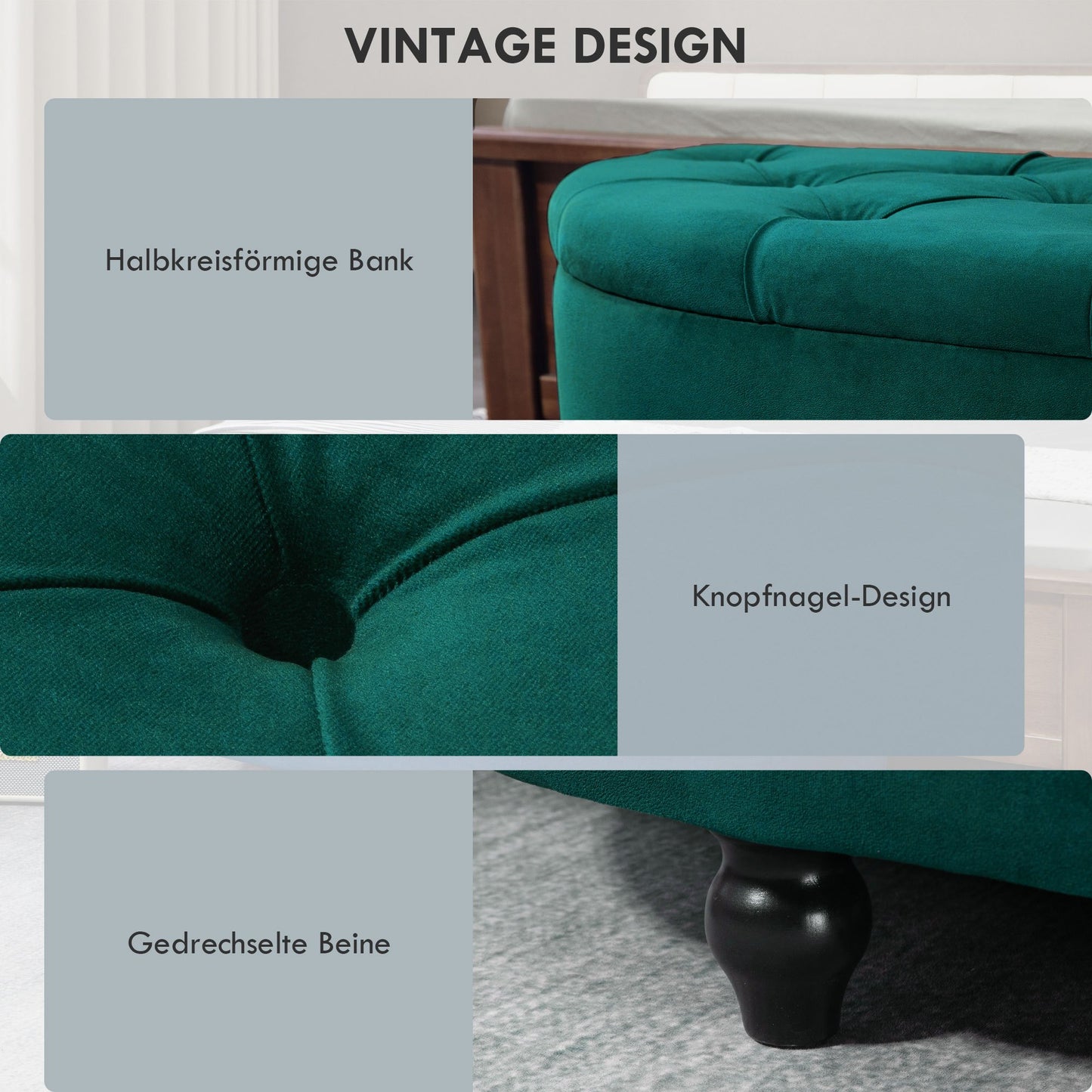 Ottoman with Storage, Upholstered Stool, Soft-Close Lid, Velvet Optics, 120 X 46 X 42 Cm, Dark Grey