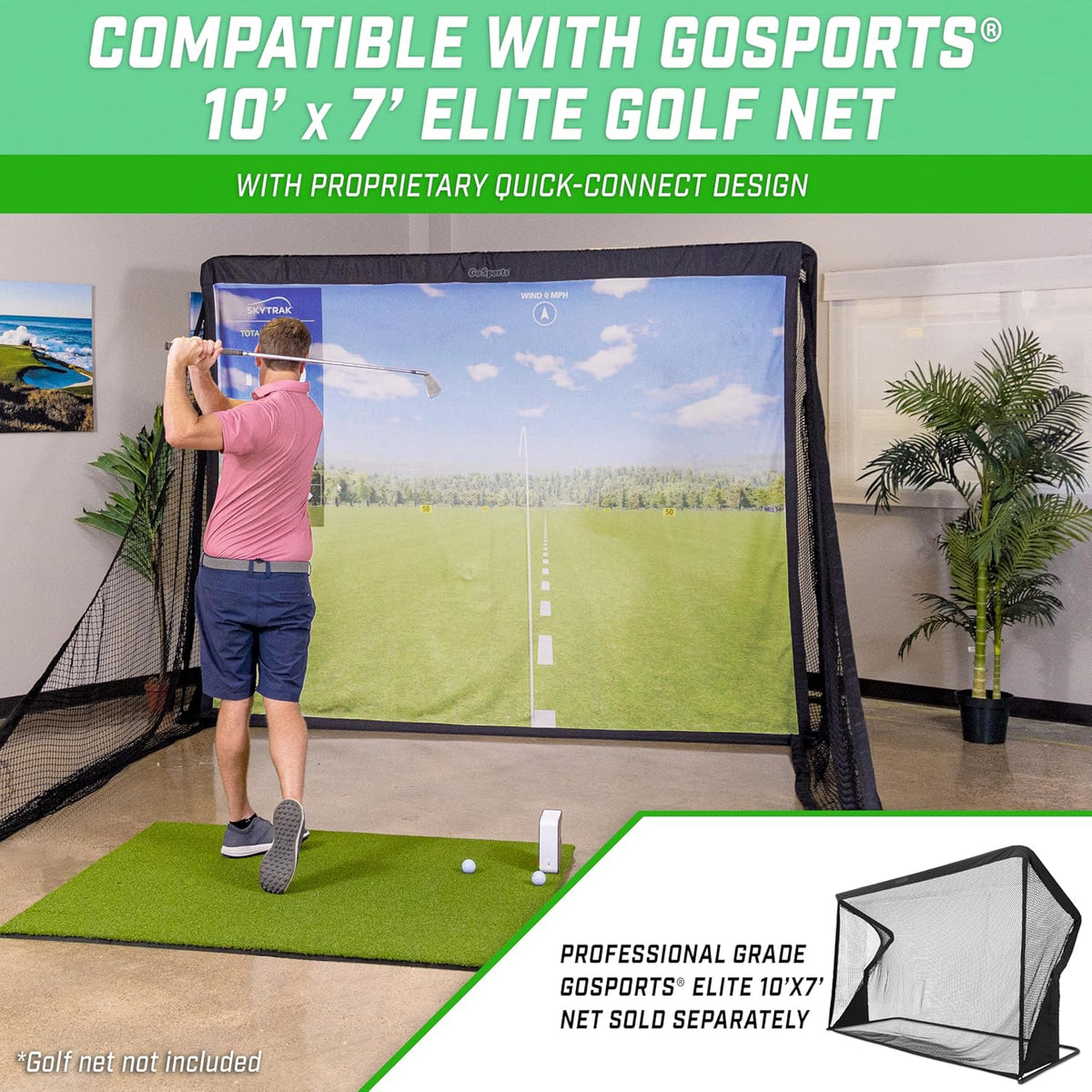 GoSports Golf Simulator Impact Screen - Kies 7ft x 7ft of 10ft x 7ft